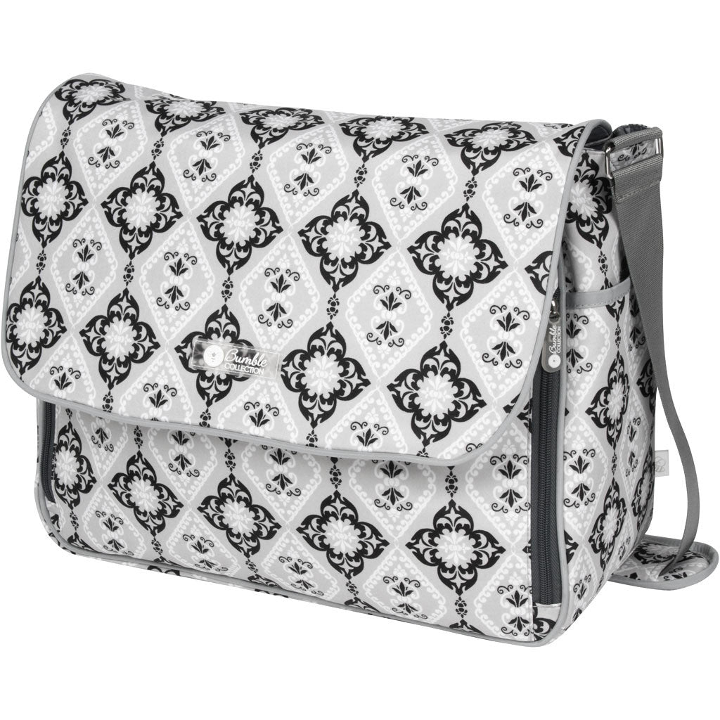 diaper messenger bag in grey