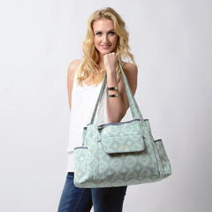 diaper bag tote on model