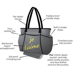 Je'Taime Sequin Zipper Tote